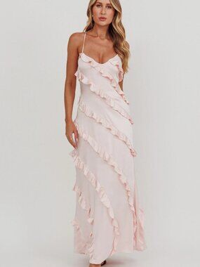 Selfie Leslie | Dresses | Moonlit Night Ruffle Strap Cutout Back Dress White  | Poshmark